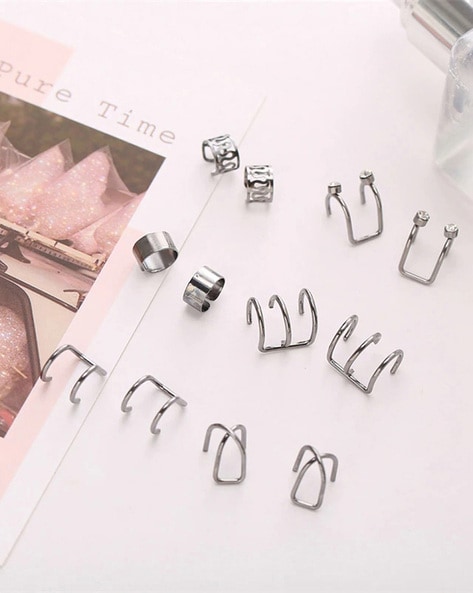 Set ear-cuffs in silver