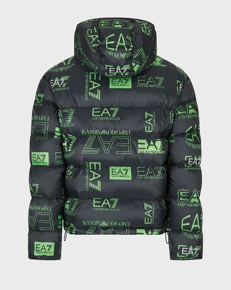 EA7 Emporio Armani Allover Logo Down Jacket
