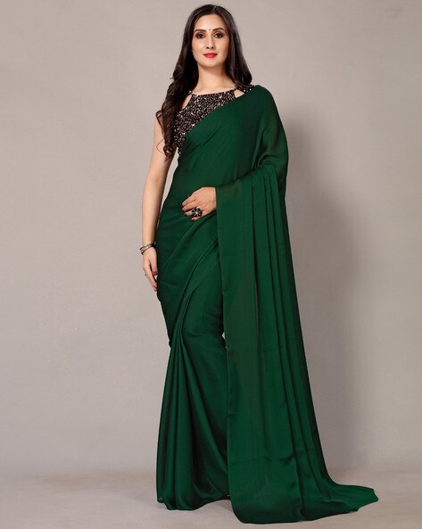 Green Soft Silk Saree With Copper Zari Weaves Butties Saree – Shivansh Fab