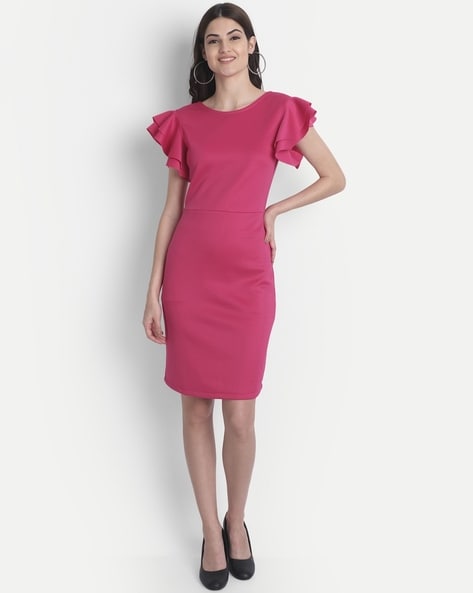 Liz claiborne flutter hot sale sleeve sheath dress