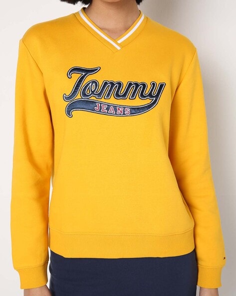 tommy jeans yellow sweatshirt