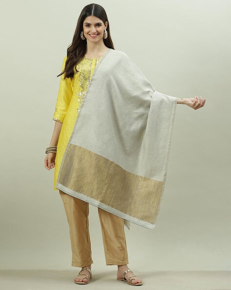 Solid Synthetic Dupatta Price in India