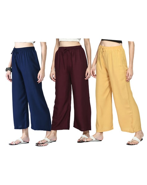 Buy Multicoloured Trousers & Pants for Women by INDIWEAVES Online