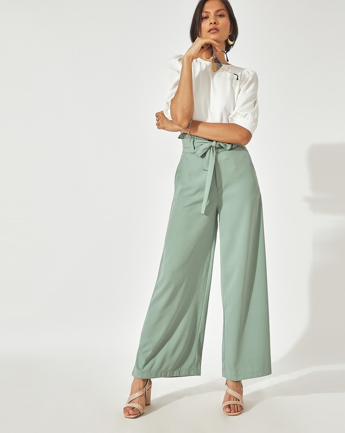 Buy Green Trousers & Pants for Women by The Label Life Online