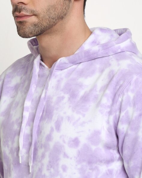 Purple Mineral Wash Tie Dye Pullover Hoodie