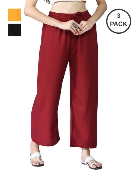 Buy Multicoloured Trousers & Pants for Women by INDIWEAVES Online