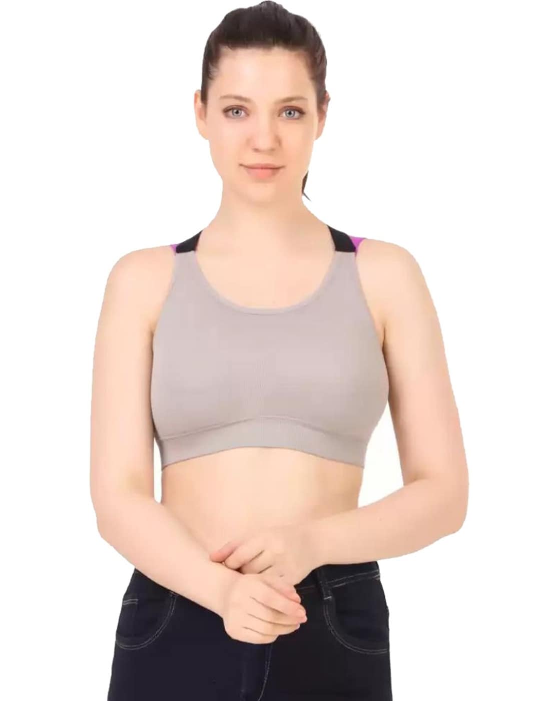 Buy online Grey Solid Sports Bra from lingerie for Women by Envie for ₹549  at 35% off