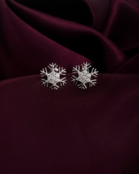 Classy Marquise American Diamond Stone Floral Stud Earrings – Putstyle