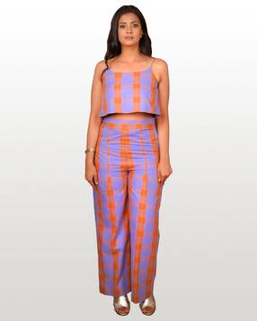 hencemade Checked Crop Top & Pant Set-picture-45
