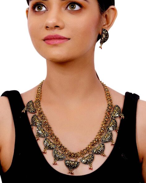 Ethnic on sale gold necklace