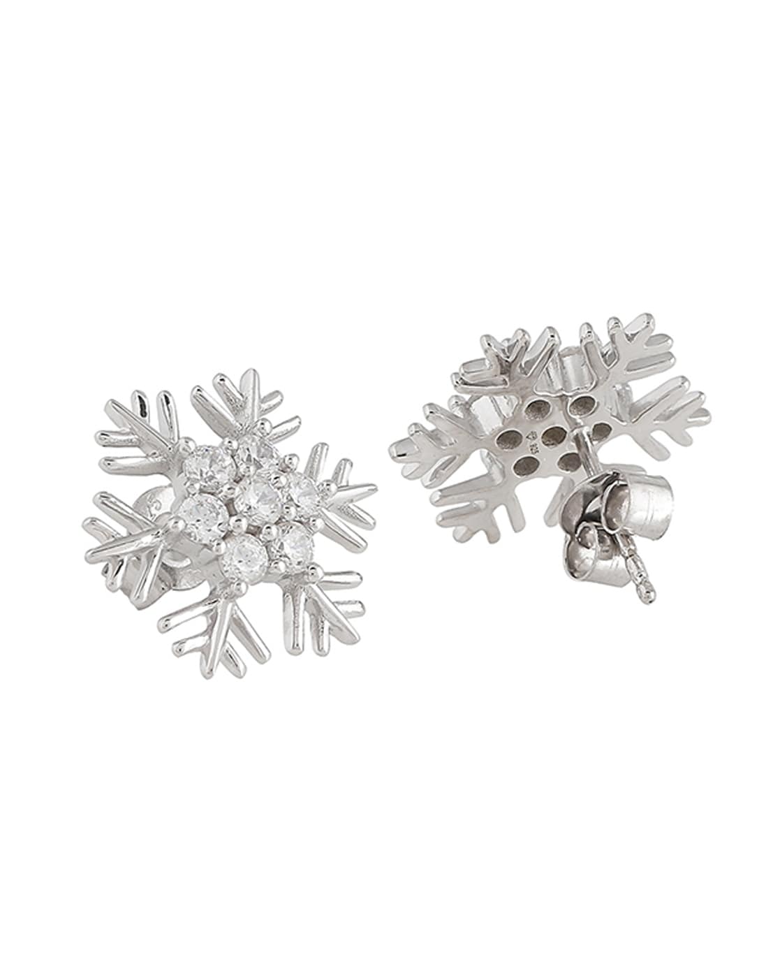 Sparkling Snowflake Stud Earrings | Pandora UK