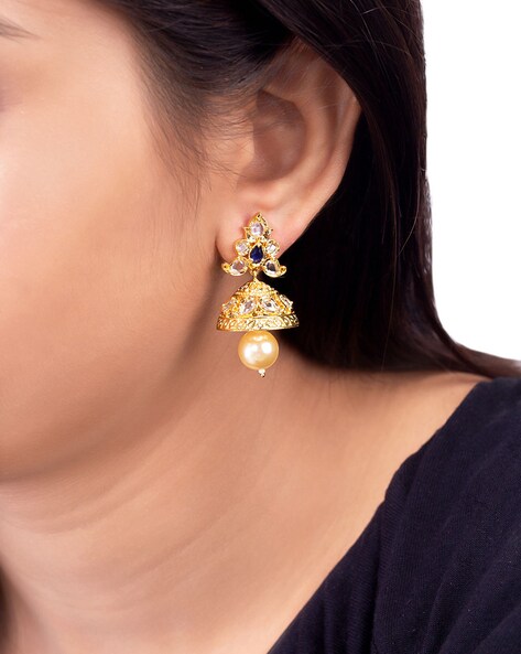 Buy online Gold Brass Jhumka Earring from fashion jewellery for Women by  Voylla for ₹899 at 0% off | 2024 Limeroad.com