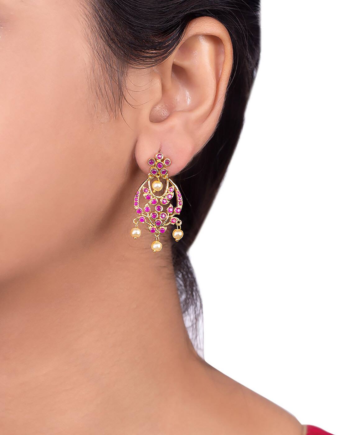 Voylla Kalbelia Chandbali Pom Pom Earrings  Amazonin Fashion