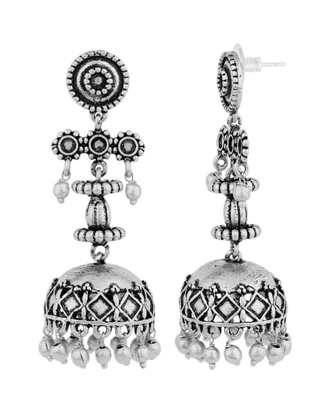 Silver sale metal jhumkas