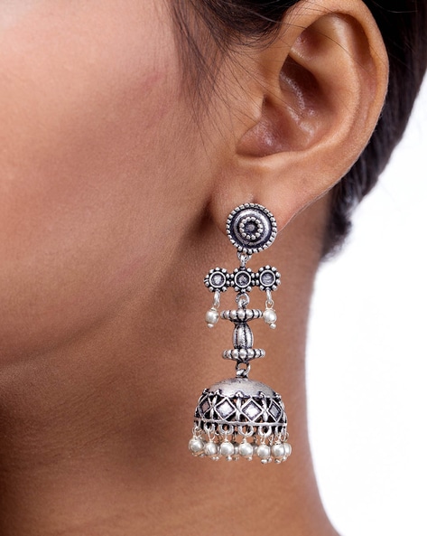 Buy Metal Earrings silver orange & pink at Amazon.in