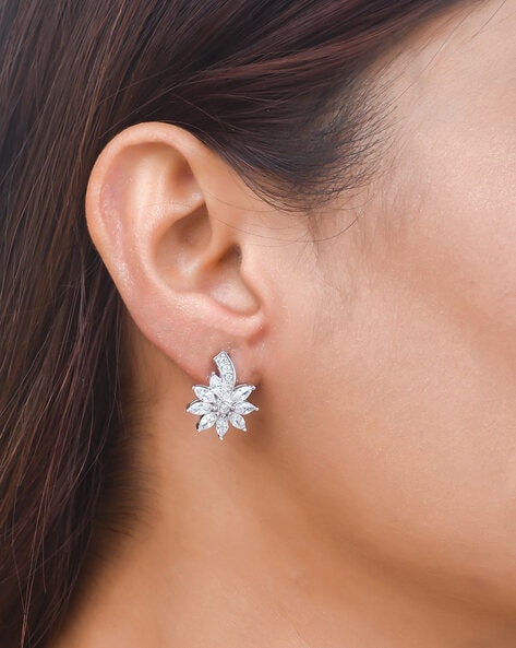 925 Sterling Silver CZ Pyramid Stud Earrings – VOYLLA
