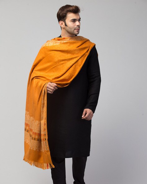 Blissful Garden,'Paisley Jamawar Wool Shawl Woven in India' - Yahoo Shopping