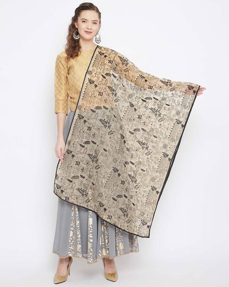 Indian Print Embroidered Dupatta Price in India