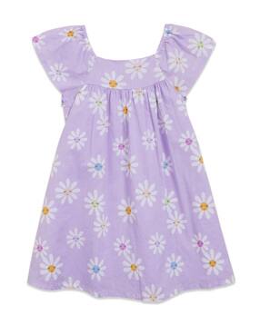 marks & spencer Daisy Print Pure Cotton Empire Dress-picture-14