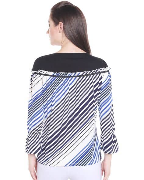 Round-Neck Striped Top view 3