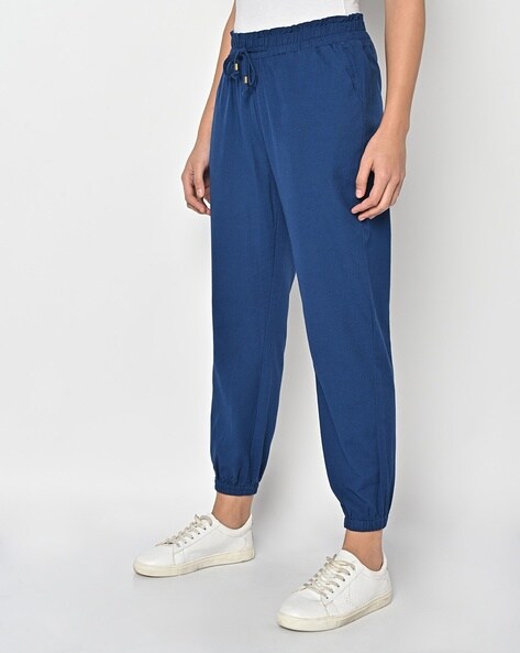 Women High-Rise Joggers with Drawstring Waist