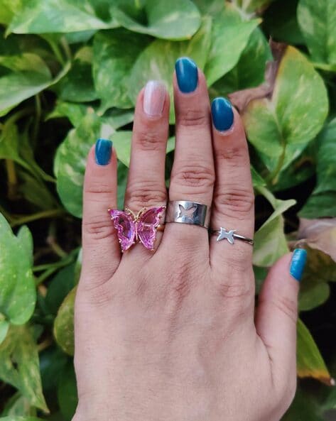 Buy Oxidised Silver Adjustable Ring Online in India - Etsy