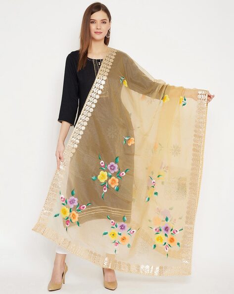 Floral Print Organza Fabric Dupatta Price in India