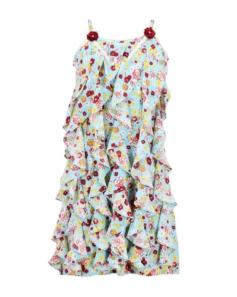 Floral Print Ruffle A-line Dress