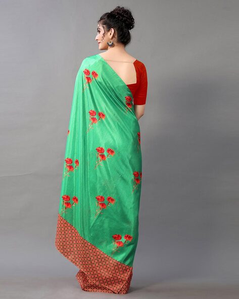 Siril Geometric Print, Paisley, Printed Daily Wear Silk Blend Saree (Green,  White) For Rs. 269 @ 82 % - Deals