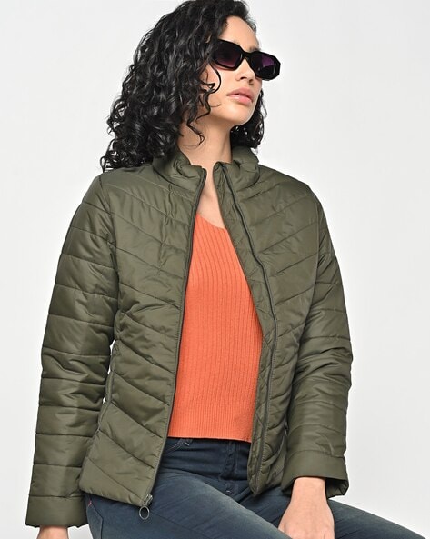 Cute Olive Green Bomber - Quilted Bomber Jacket - Green Jacket - Lulus