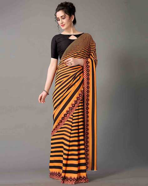 Buy Black Sarees for Women by SATRANI Online | Ajio.com