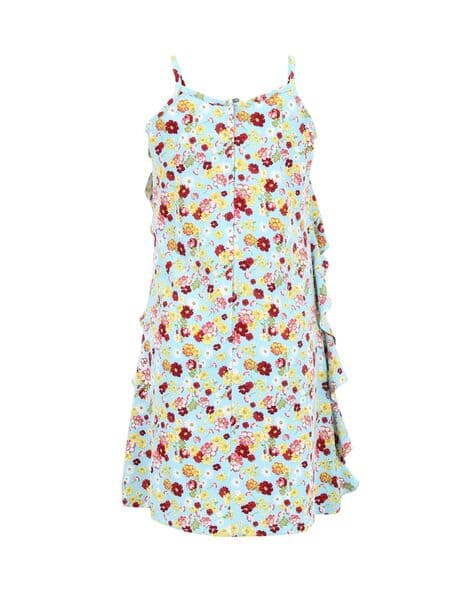 Floral Print Ruffle A-line Dress view 3