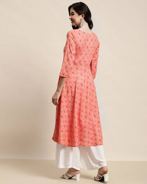Abstract Print A-Line Kurta view 3