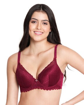 Buy Zivame All That Lace Push Up Wired Low Coverage Strapless Bra-Red at  Rs.995 online