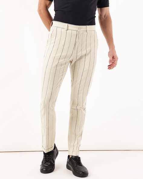 Pale Grey Pinstripe Suit Trousers  New Look