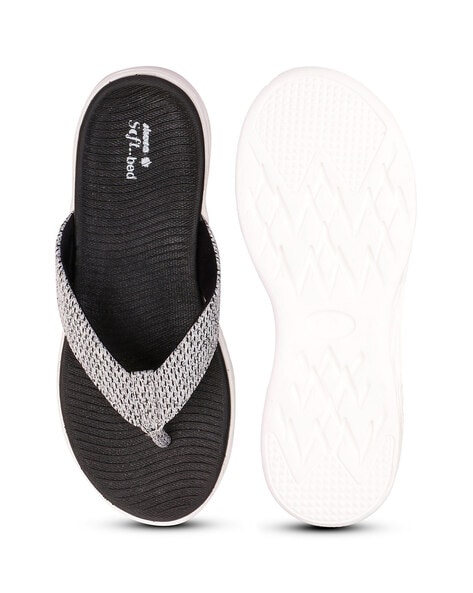 Textured Thong Strap Flip Flops