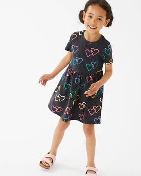 Graphic Print Fit & Flare Dress-image-9