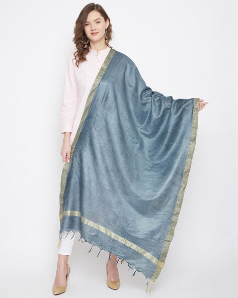 Textured Dupatta with Fringes Price in India