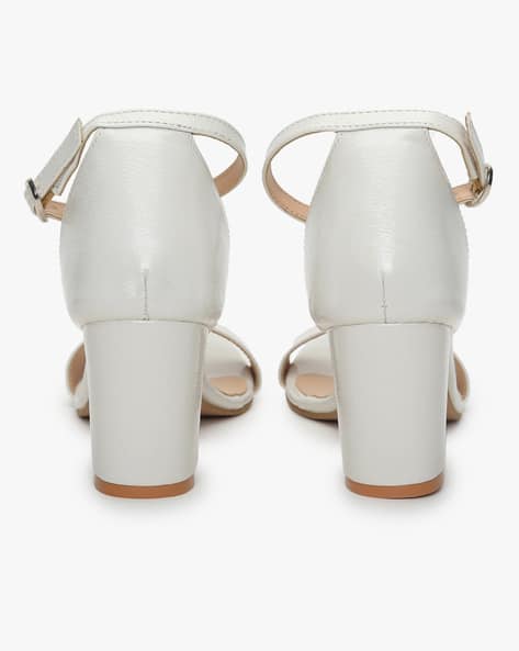 white chunky heel pumps