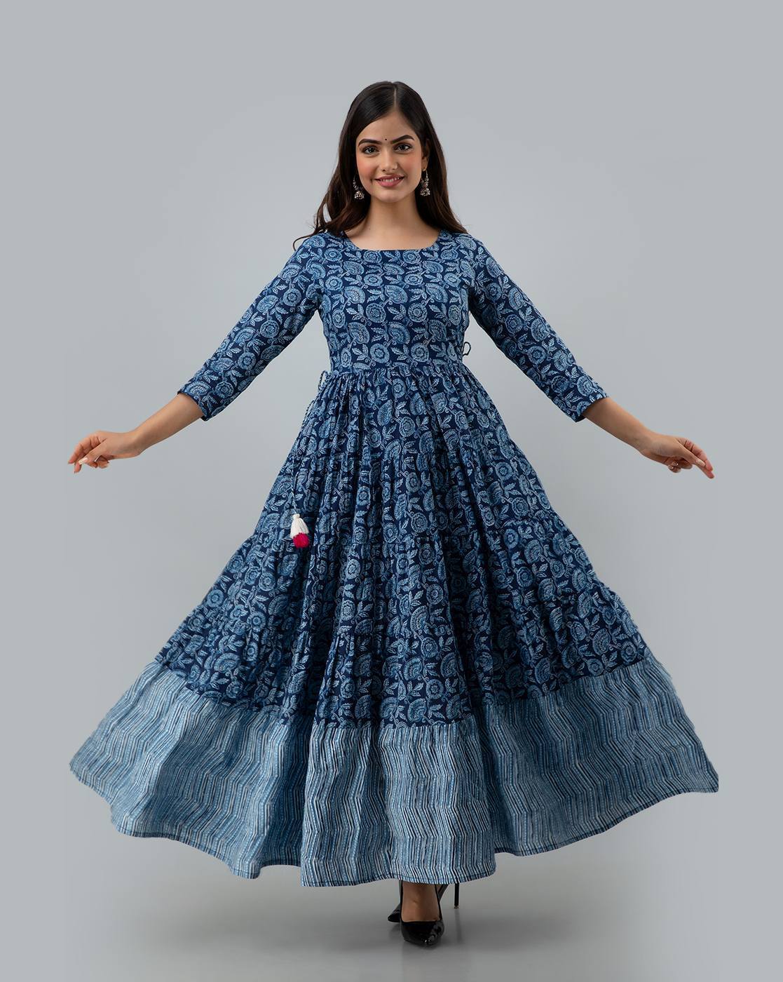 indigo anarkali