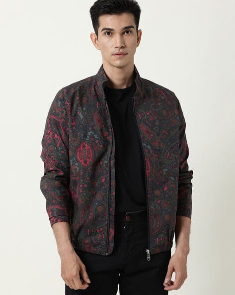 Floral Print Slim Fit Bomber Jacket