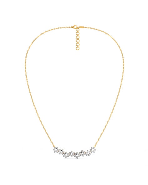 Yellow Gold Diamond Encrusted Lace Necklace