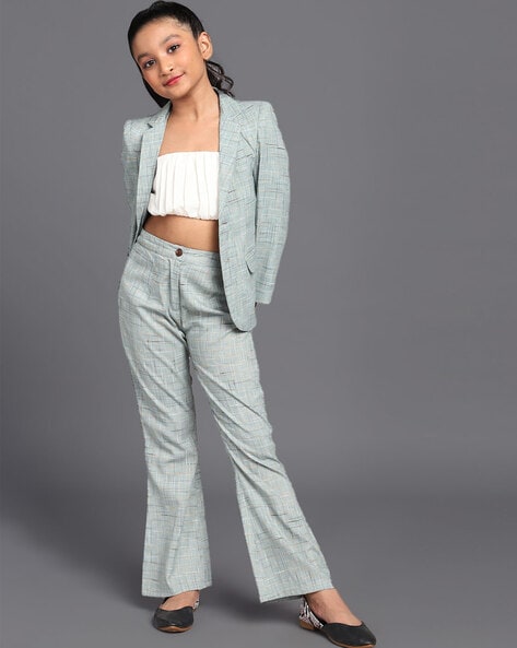 blazer and crop top set