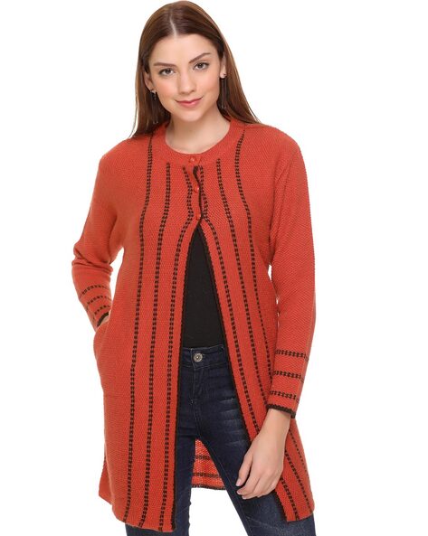 Long red deals cardigan ladies