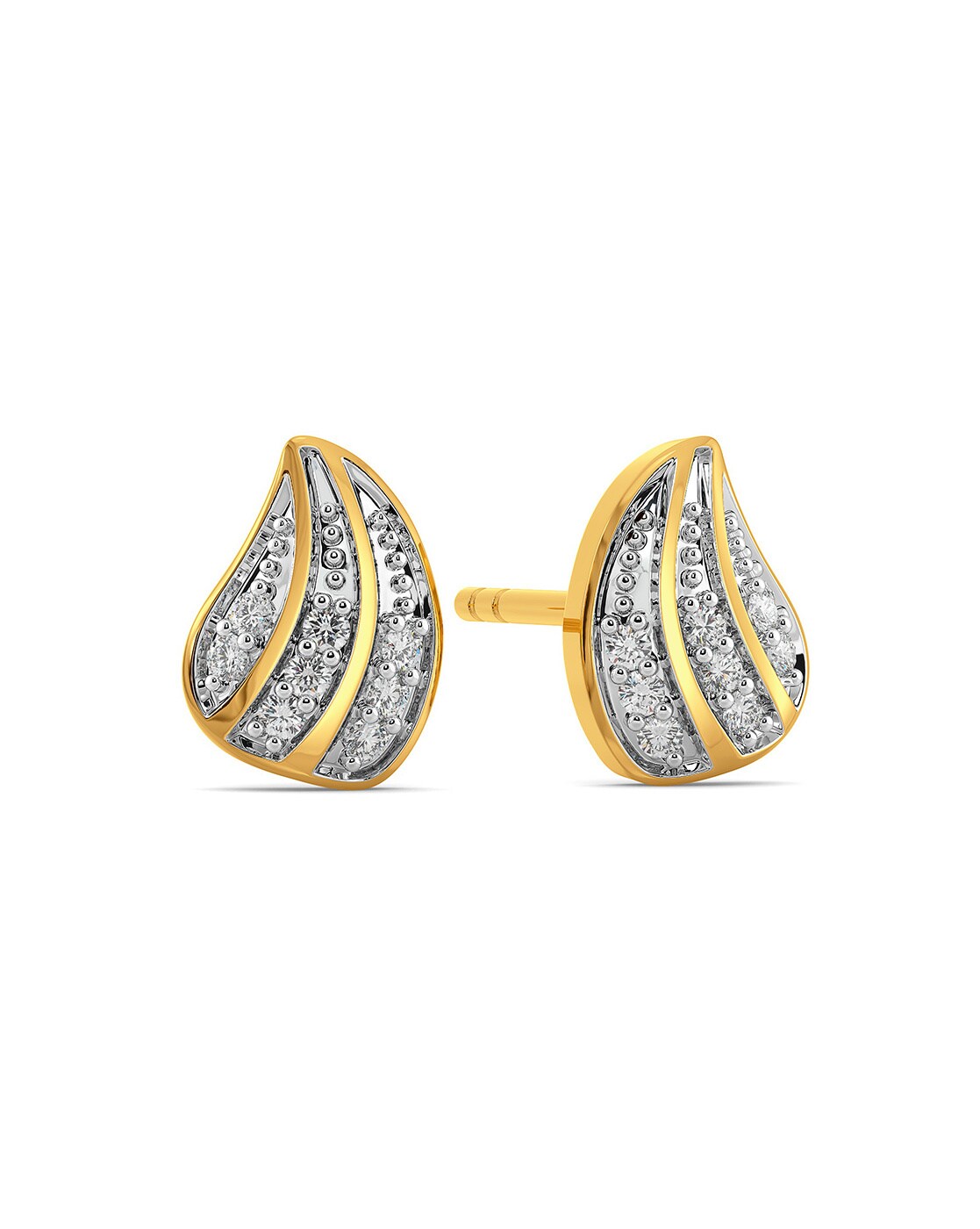 Buy CaratLane Five Stone 14k Yellow Gold and Diamond Stud Earrings at  Amazon.in