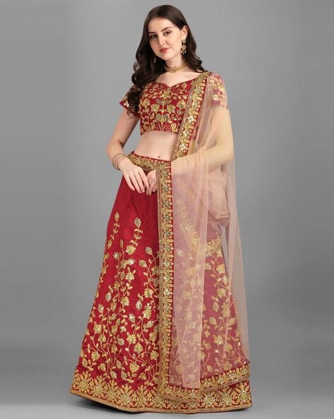 Beautiful Maroon Embroidery Lehenga Choli With Soft Net Dupatta Indian  Trend Party Wear Lehenga for Woman - Etsy