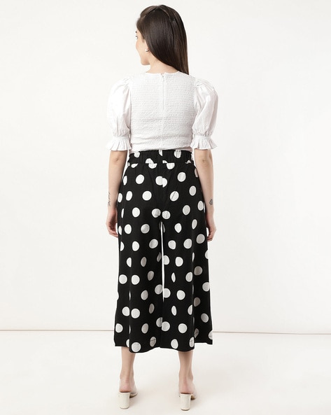 Zara Women Wide Leg Polka Dot Pants Ref 7563056 NWT  eBay