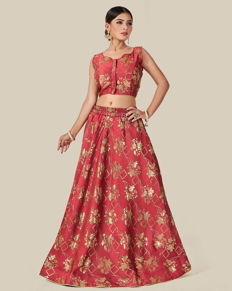 3 Layer Ruffle Lehenga With Crop Top Buy Online Collection