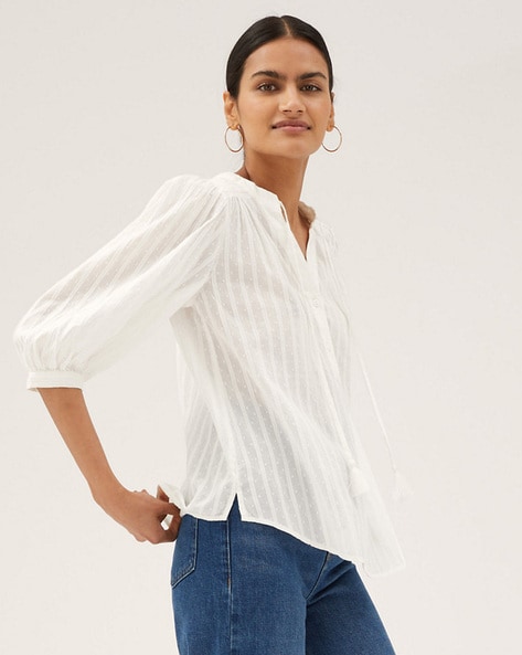 Buy Ecru Tops for Women by Marks & Spencer Online