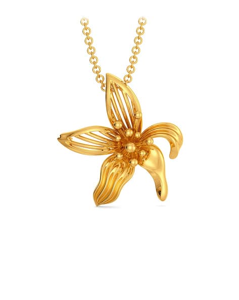 Buy Yellow Gold Necklaces Pendants for Women by Melorra Online